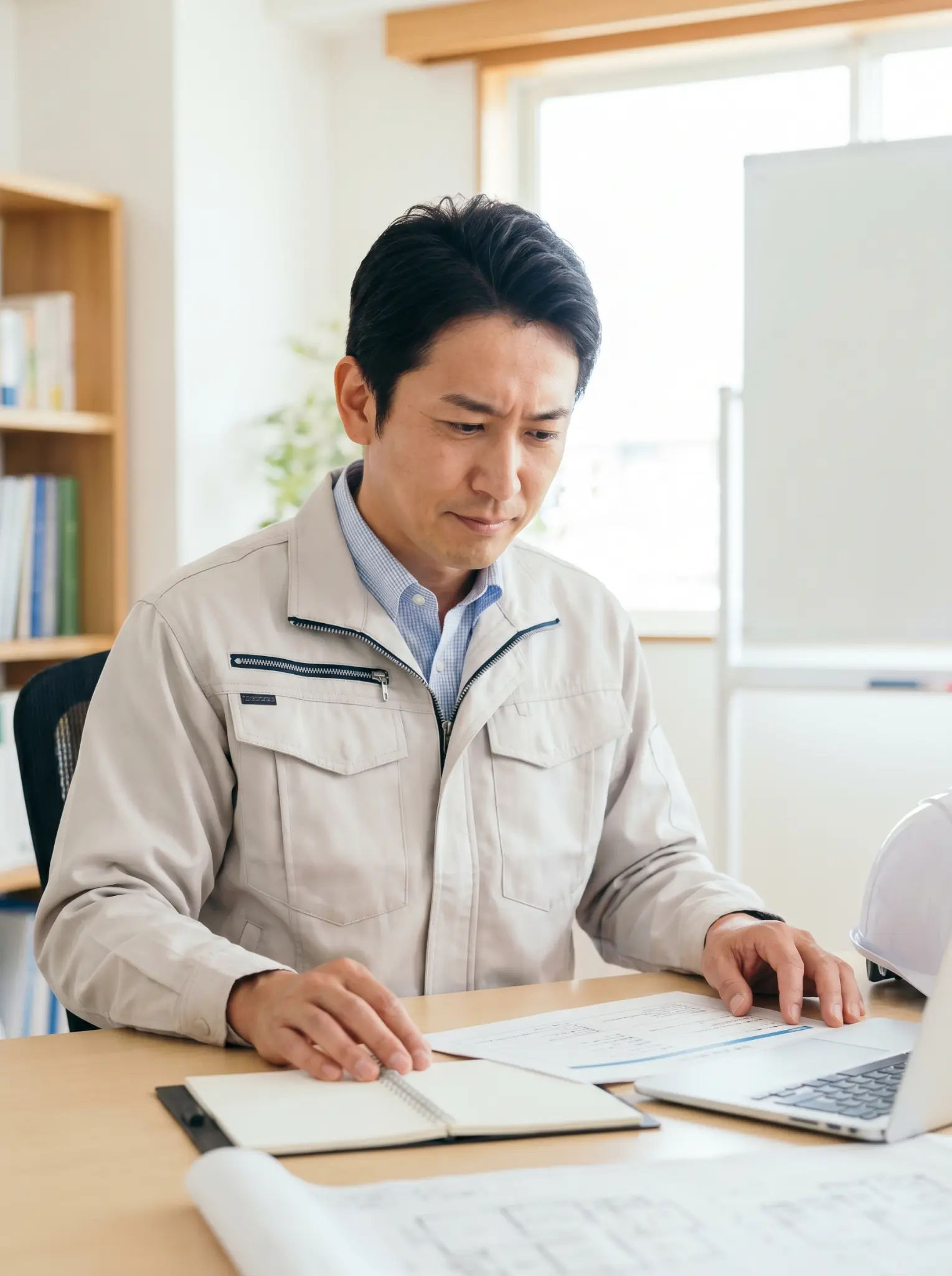 採用に悩む建設会社の経営者